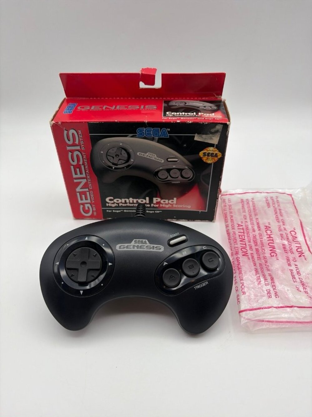 Sega Genesis Control Pad MK 1650 Controller Black 3 Button New Open Box